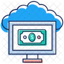 Cloud Technologie Cloud Netzwerk Online Finanznetzwerk Symbol