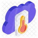 Cloud Temperature Thermometer Cloud Technology Icon