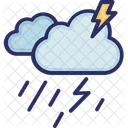 Clouds Raining Thunder Icon