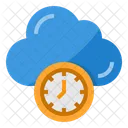 Clock Time Cloud Icon