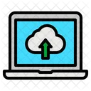 Cloud Upload Notebook Computer Icon