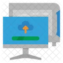 Upload Cloud Computer Icon