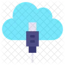 Cloud Usb Cable Cloud Connected Usb Cable Icon