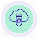 Cloud Usb Color Circle Icon Icon