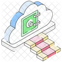 Coffre Fort Cloud Stockage Internet Service Cloud Icône
