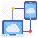 Cloud WLAN Cloud Hosting Mit Der Cloud Verbundene Gerate Symbol