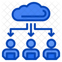 Mitarbeiter mit Cloud-Anbindung  Symbol