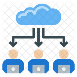 Mitarbeiter mit Cloud-Anbindung  Symbol