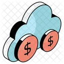 Cloud Verdienst Cloud Geld Cloud Cash Symbol