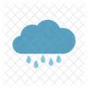 Cloud With Drops Concept Processing Icon