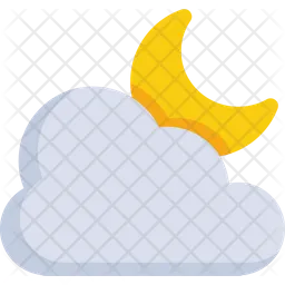 Cloud with Moon  Icon