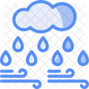 Cloud With Raindrop Rainy Weather Showers Icono