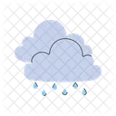 Cloud With Raindrops  Icon