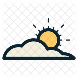 Cloud With Sun  Icon