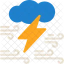 Cloud With Thunderbolt Thunderstorm Lightning And Thunder Icon