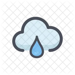 Cloud with Water Drop  Icon