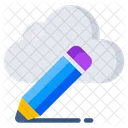 Cloud Writing Cloud Editing Cloud Technology Icon