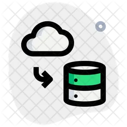 Cloud zur Datenbank  Symbol