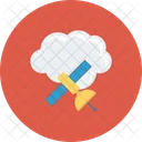 Cloudnetzwerk Cloudsatellit Cloudsharing Symbol