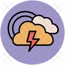 Clouds Rainbow Thunderbolt Icon