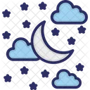 Clouds Moon Stars Icon