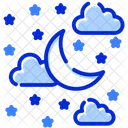 Clouds Moon Stars Icon