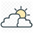 Cloudy Sun Clouds Icon
