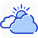 Cloudy Day Clouds Sun Icon