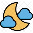 Cloudy Day Moon Cloud Icon
