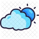 Cloudy Day Sun Climate Icon
