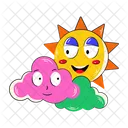 Cloudy Day Cloudy Sun Cloudy Morning Icon