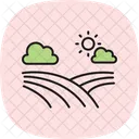 Cloudy farm field  Icon