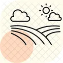 Cloudy Farm Field Icon
