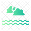 Cloudy Sea Waves Icon