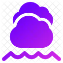 Cloudy Sea Waves Icon