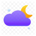 Cloudy Midnight Sun Sky Icon