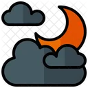 Cloudy Moon Cloudy Lightning Icon