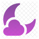 Cloudy Moon Cloudy Night Crescent Moon Icon