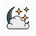 Cloudy Moon Star Icon