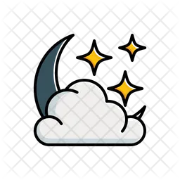 Cloudy moon star  Icon