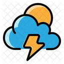 Cloudy Night Thunder Weather Icon