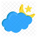 Cloudy Night Nighttime Weather Forecast Icon