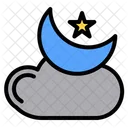 Night Cloudy Summer Nature Icon