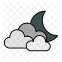 Cloudy Night Climate Clouds Icon