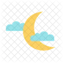 Cloudy Night Weather Moon Icon