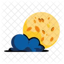 Cloudy Moon Midnight Cloudy Night Icon
