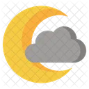 Cloudy Night Moon Cloud Icon