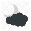 Cloudy Moon Weather Rain Icon