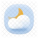 Cloudy Night Weather Moon Icon