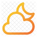 Cloudy Night Moon Crescent Icon